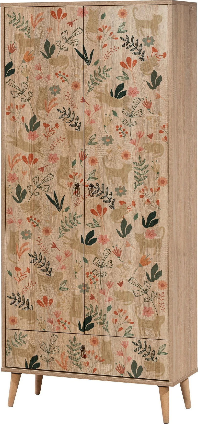 Garderobna omara Hanah Home, City Gardrop Cat, večbarvna, s policami, 80x190x45 cm
