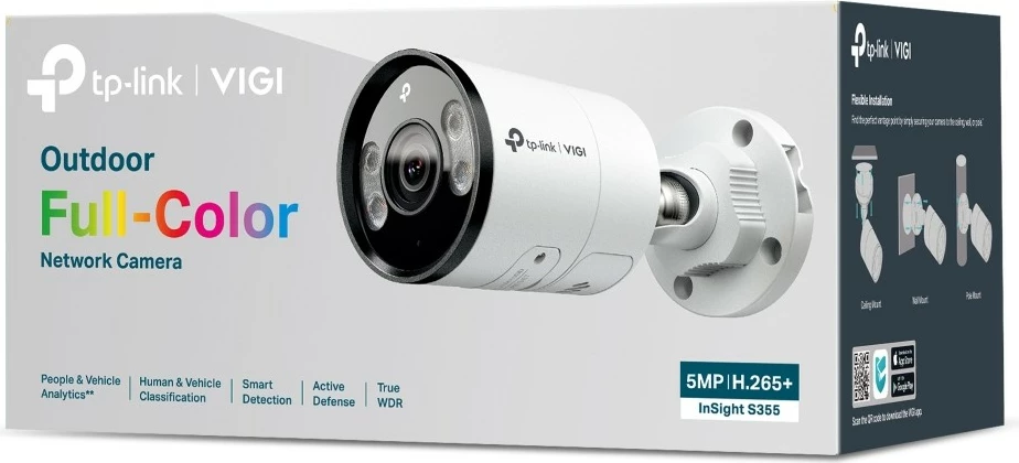 Zunanja IP varnostna kamera TP-Link INSIGHT S355, s kablom, 80 m, 120 dB