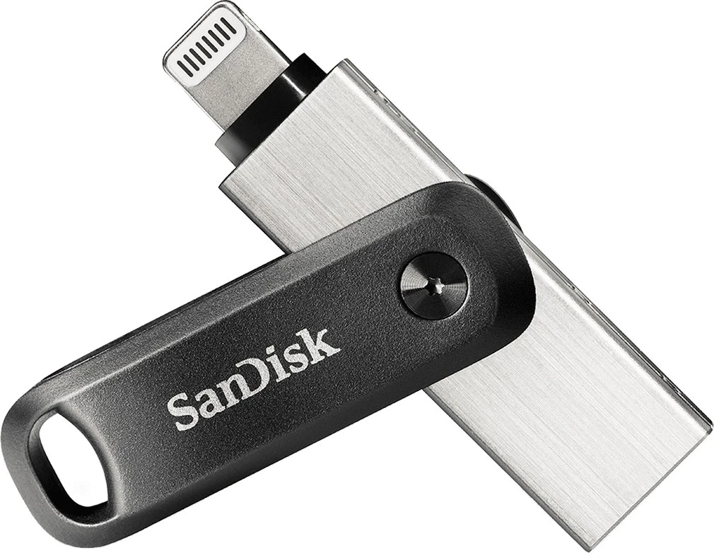 USB ključek 64 GB, SanDisk iXpand, USB Type-A / Lightning, črn, srebrn