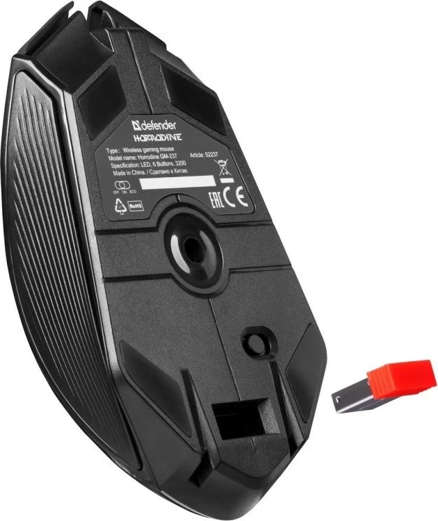 Optični miš Defender GM-126 TISA RF+BT, 1600 dpi, črn