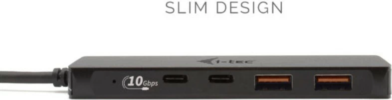 USB razdelilec i-tec C31HUBMETAL2A2C, 2x USB 3.0, 2x USB-C, 10 Gbps, kovinski, črn