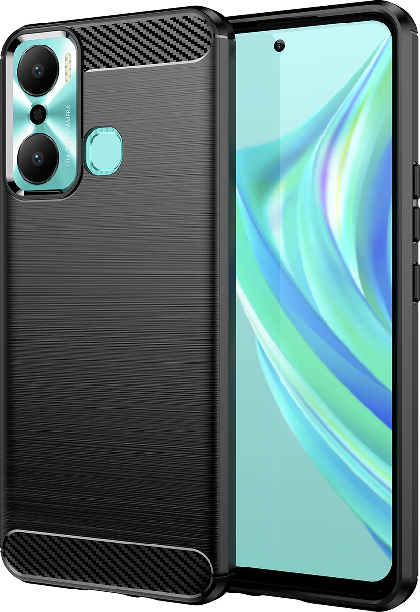 Ovitek za telefon Hurtel Carbon Case za Infinix Hot 20 Play, TPU, črn