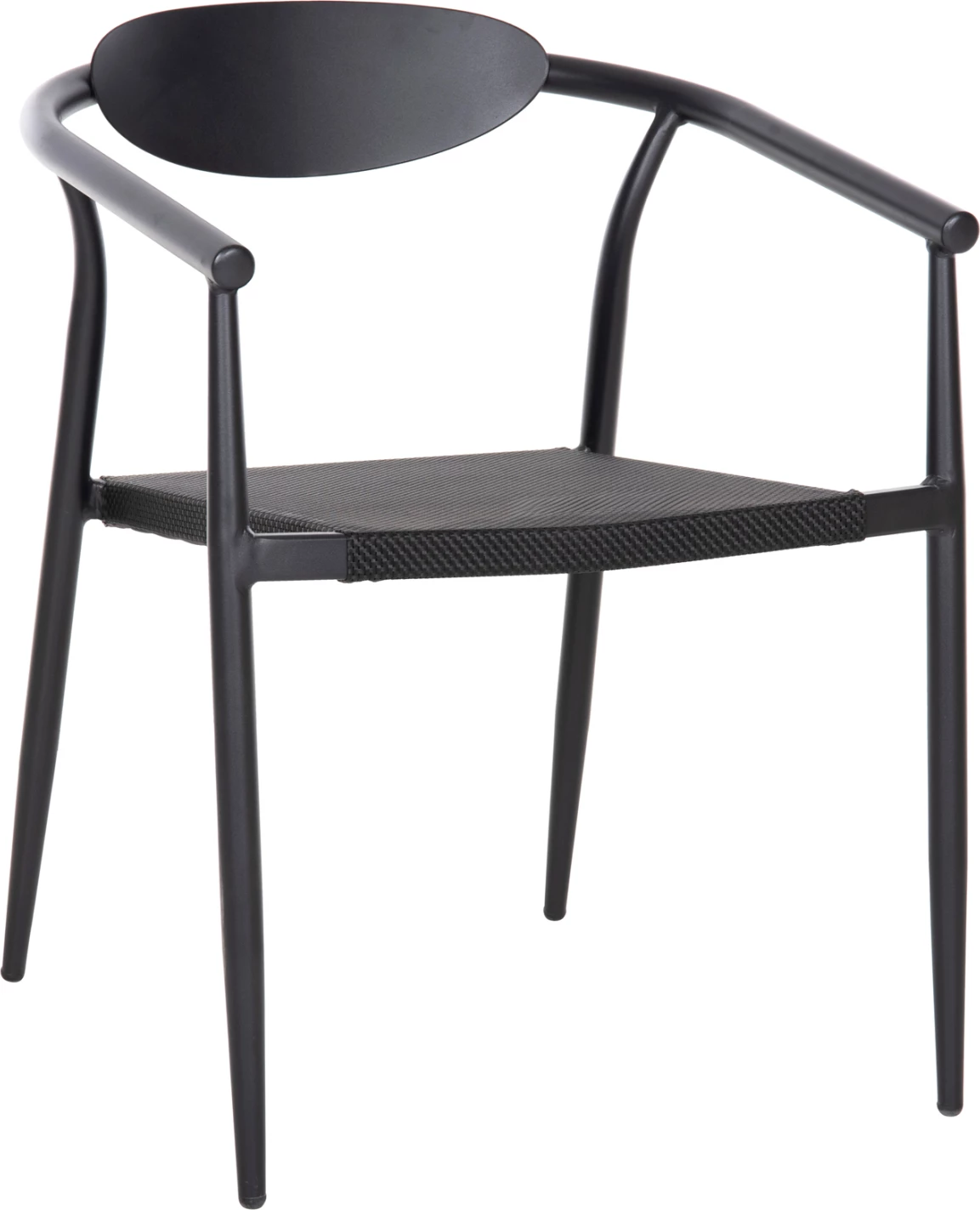 Naslanjač Serly FH6052.02, črn aluminij - črna textilena, 56x61x74,5H cm