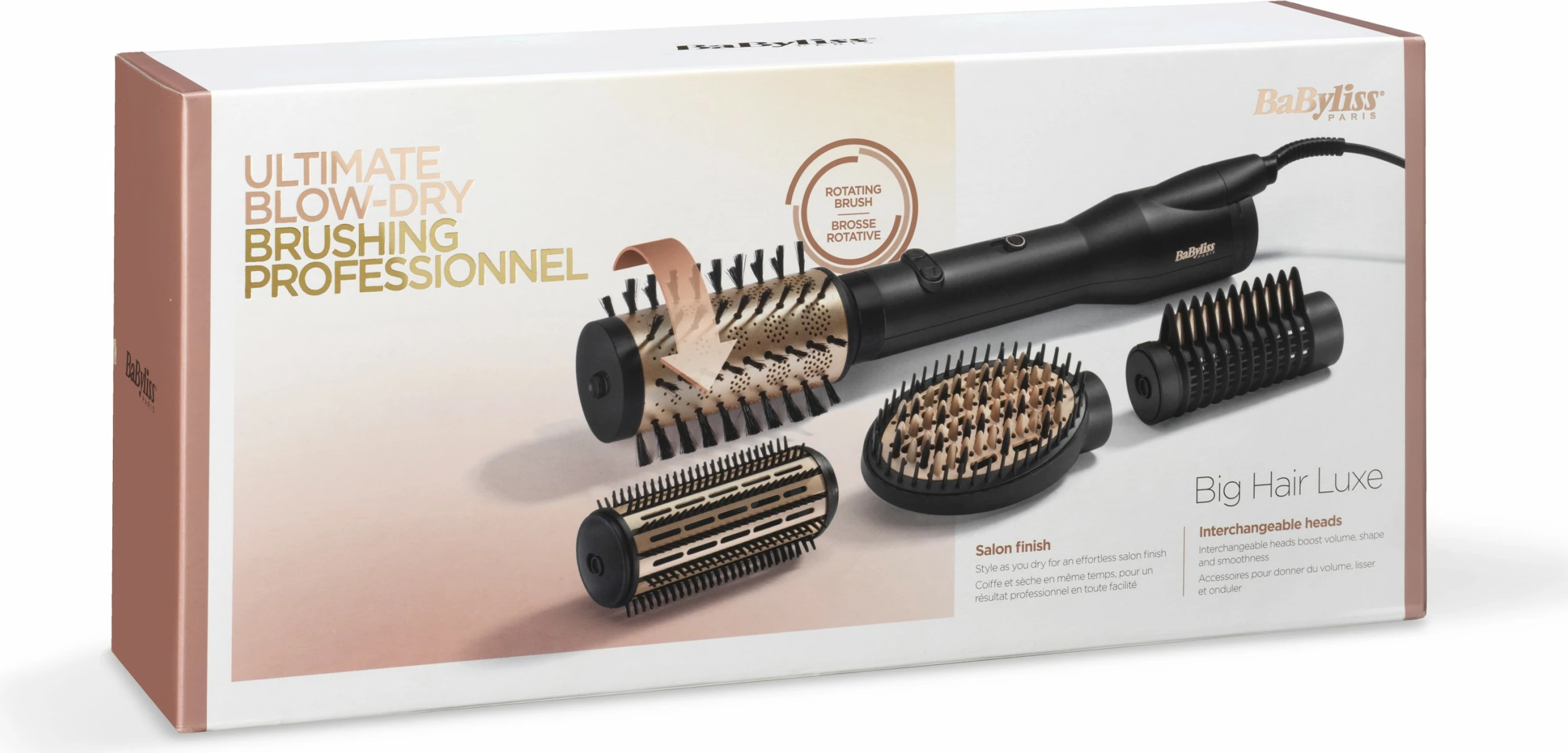 Električna krtača za lase BaByliss AS970E s pripomočki, črna
