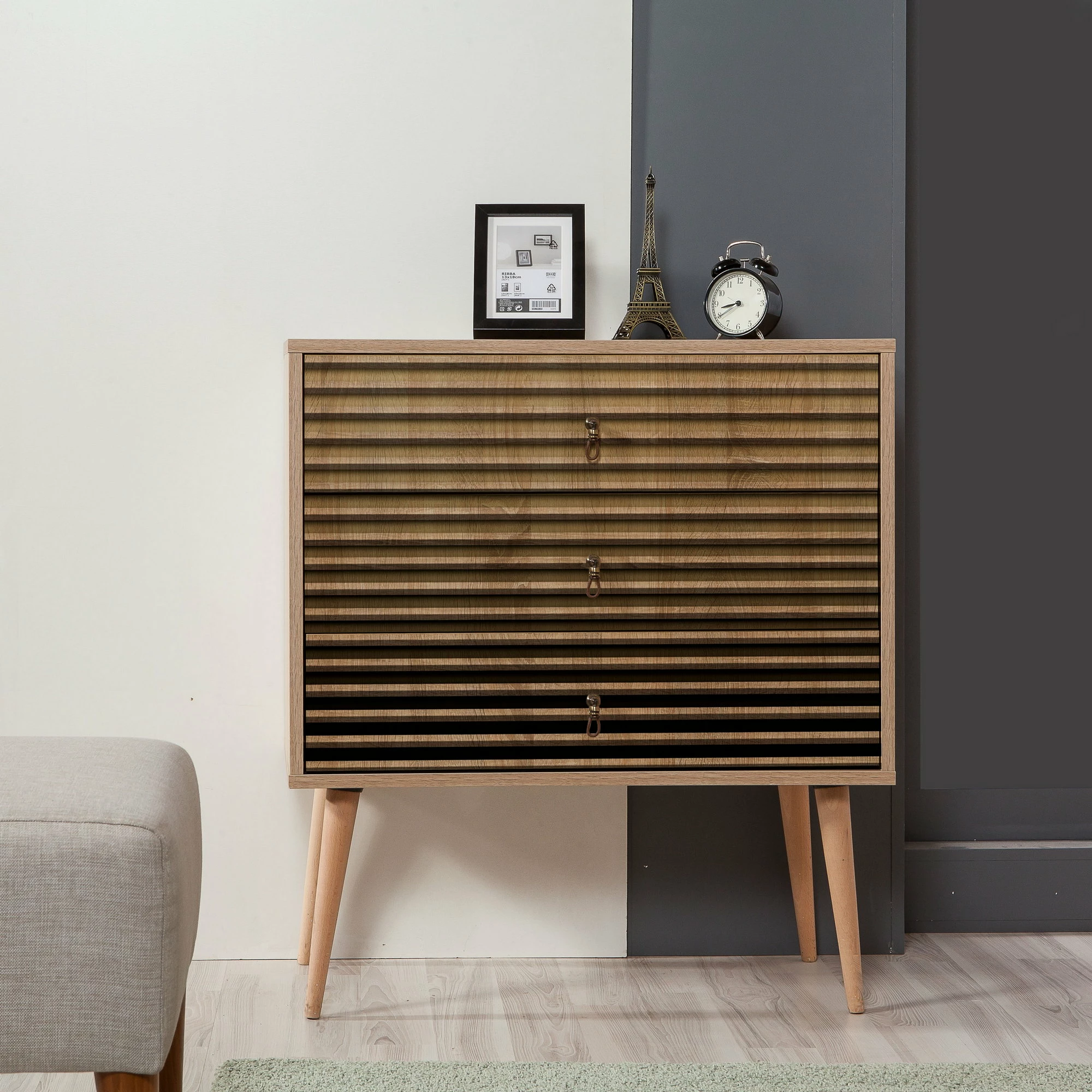 Komoda Trio - 220, Hanah Home, barva Sonoma Oak