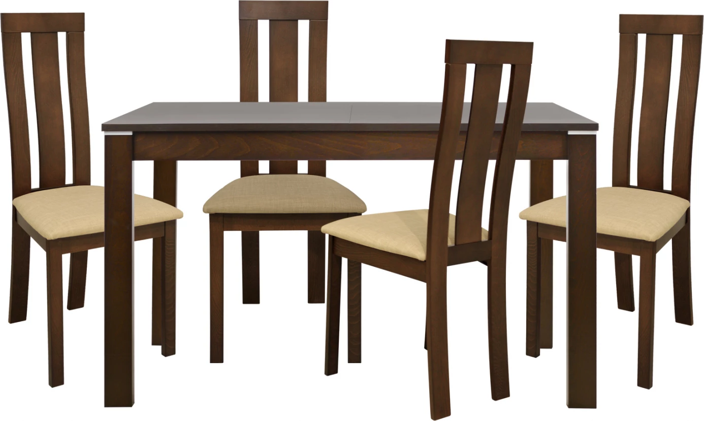 Set jedilne mize 5 kosov Miza 120+30Χ80Χ75 cm odprta & 4 stoli FH10050