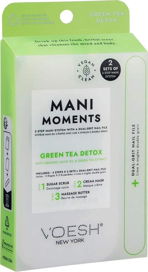 Set za manikuro za ženske VOESH Mani Moments Duo Green Tea Detox, 2 kompleta