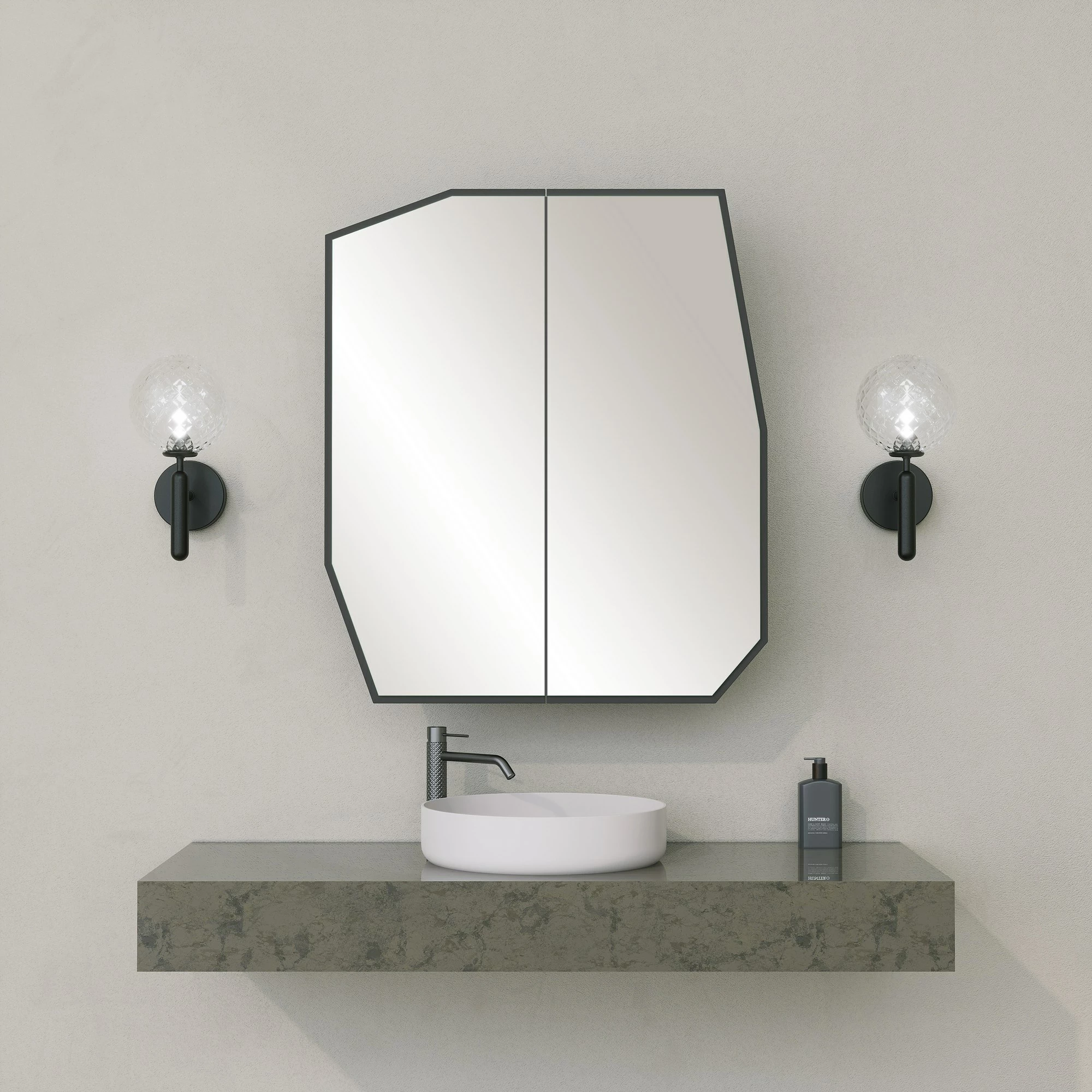 Kopalniška omarica Quartz, Hanah Home, črna