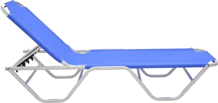 Ležalnik iz aluminija, zložljiv, tekstilen moder, 56x188x30 cm Dessie