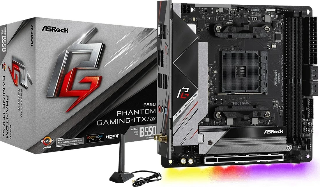 Mini ITX plošča Asrock B550 Phantom Gaming-ITX/AX, Socket AM4