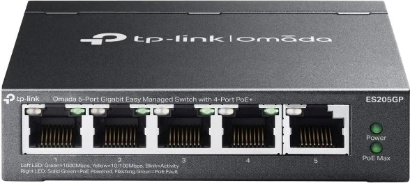 Stikalo TP-Link Omada ES205G, Gigabit Ethernet, PoE, črno