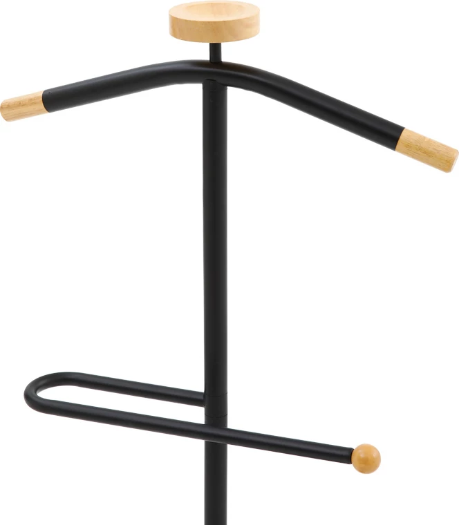 Obešalnik za oblačila, kovina in les, črno-naraven, 30x111 cm Jolma