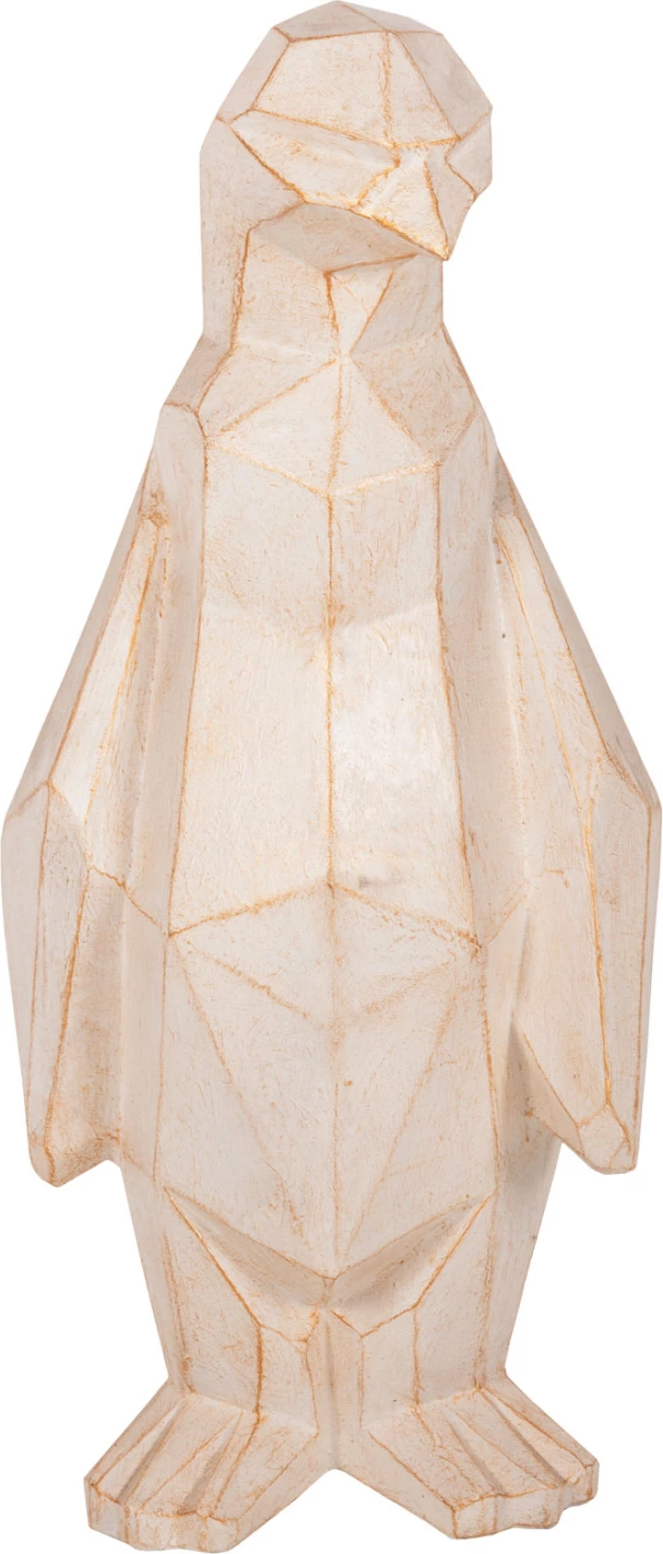 Talna dekoracija pingvin FH7916 GRC v beli patini z zlatimi detajli 45x45x100H cm