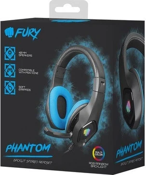 Gaming slušalke Fury Phantom, z žico, USB + priključek, RGB osvetlitev