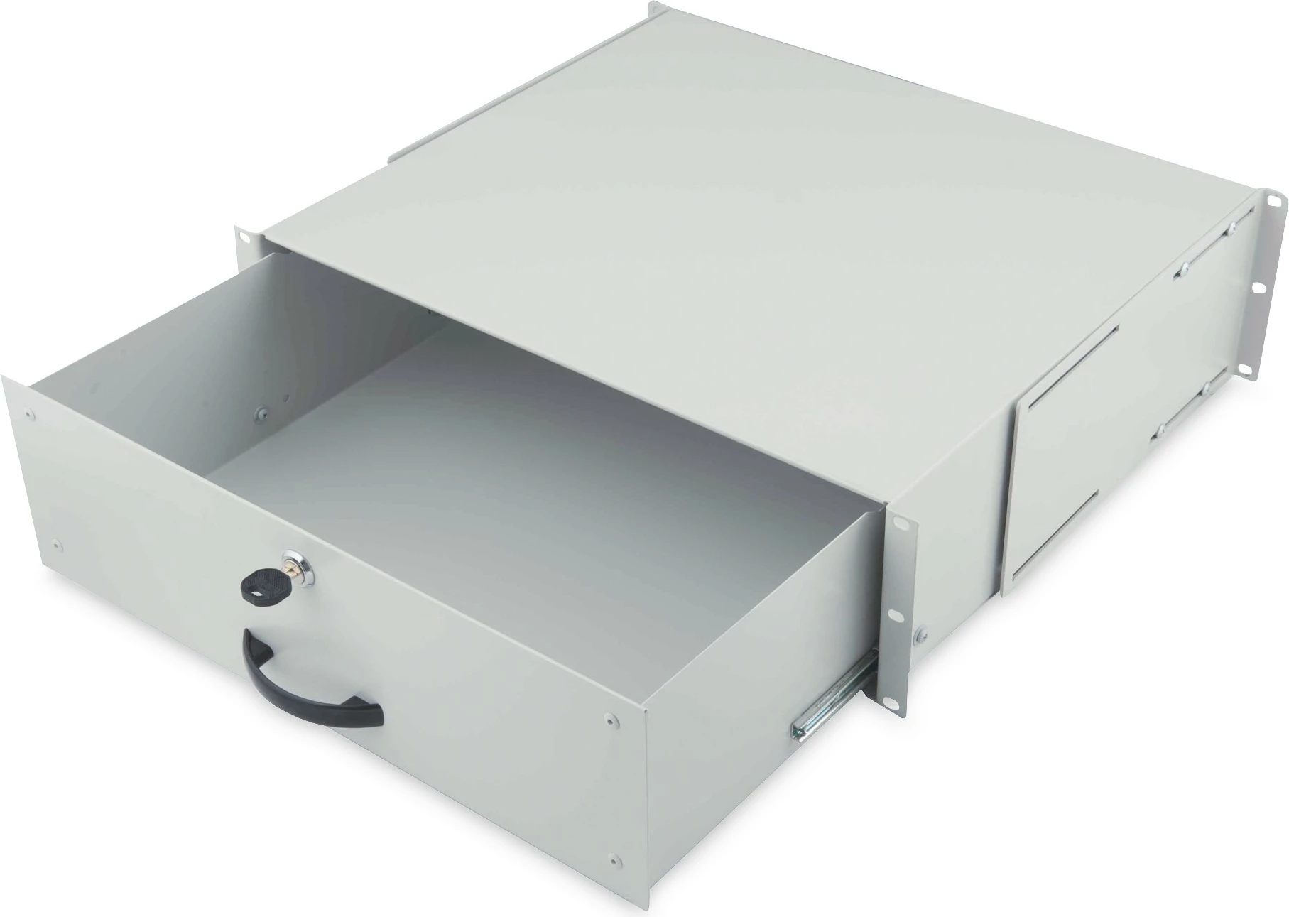 Sistematičen izvlečni predal za tipkovnico in dokumente Digitus za 19-palčne omare, siv