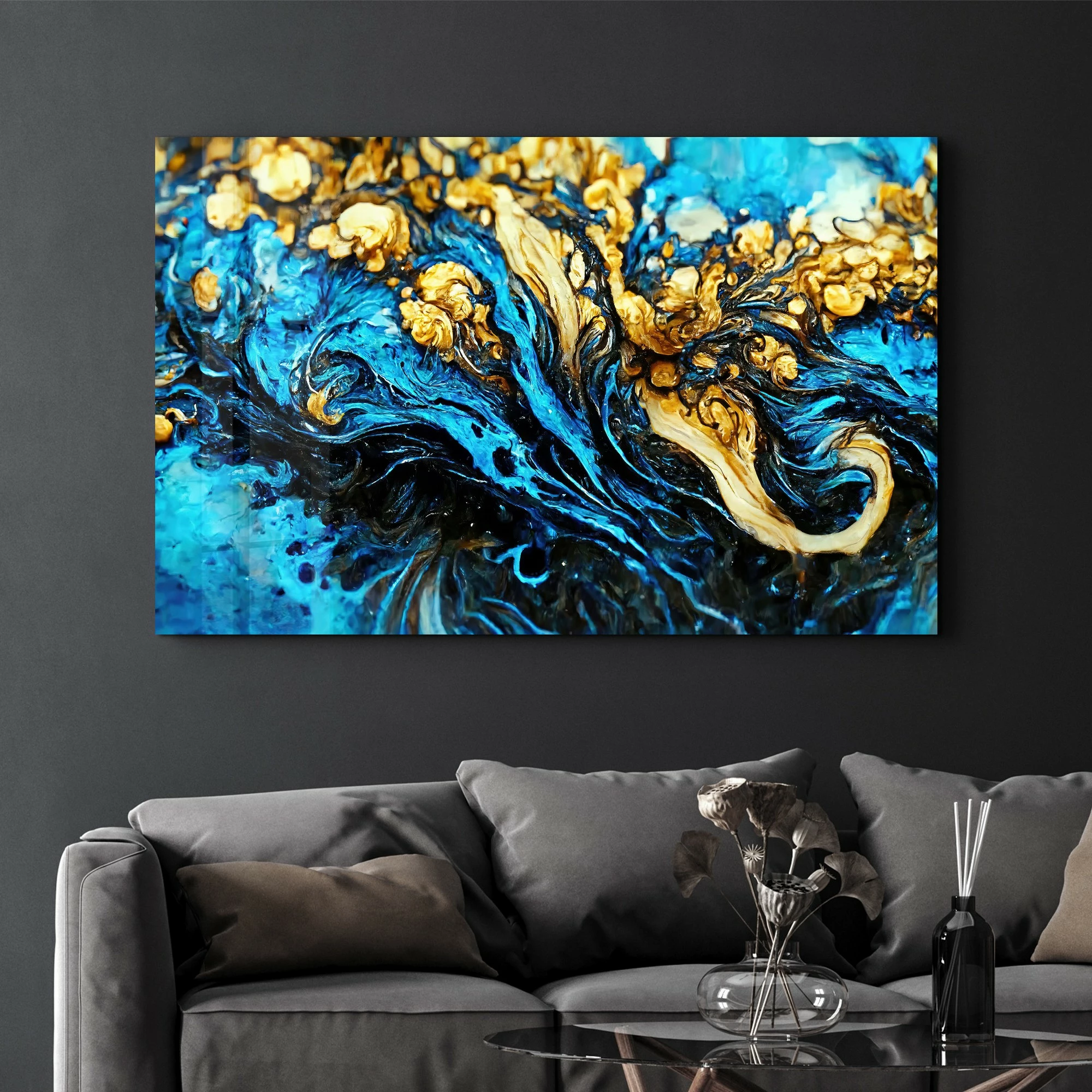 Dekorativna večbarvna slika iz kaljenega stekla, SPR-1338, 70 x 110 cm