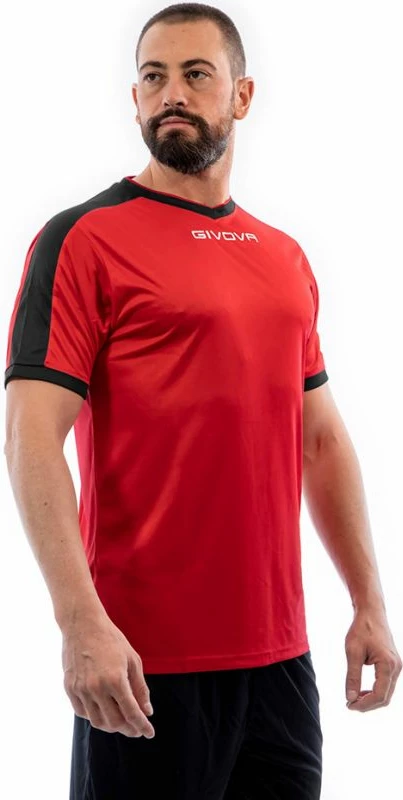 Majica za moške Givova, črna in rdeča