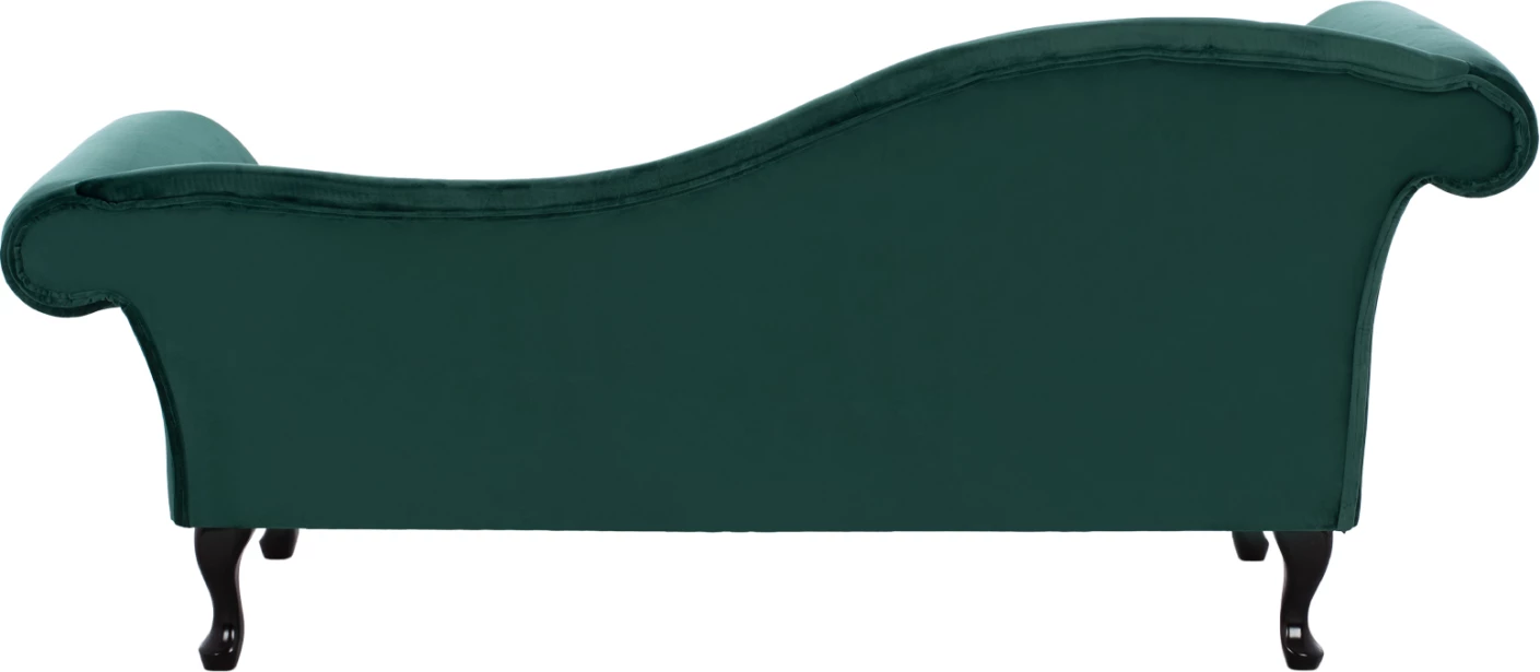 Chesterfield ležalnik Niovi iz zelenega žameta z levim naslonom 190x61x84