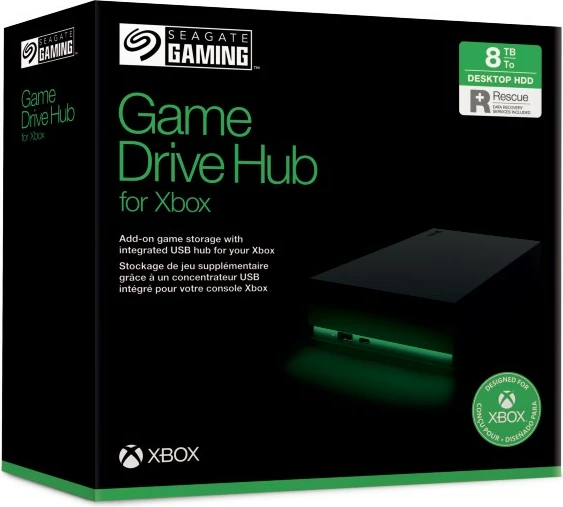 Zunanji trdi disk Game Drive Hub za Xbox Seagate, 8TB, USB-C in USB-A, črn