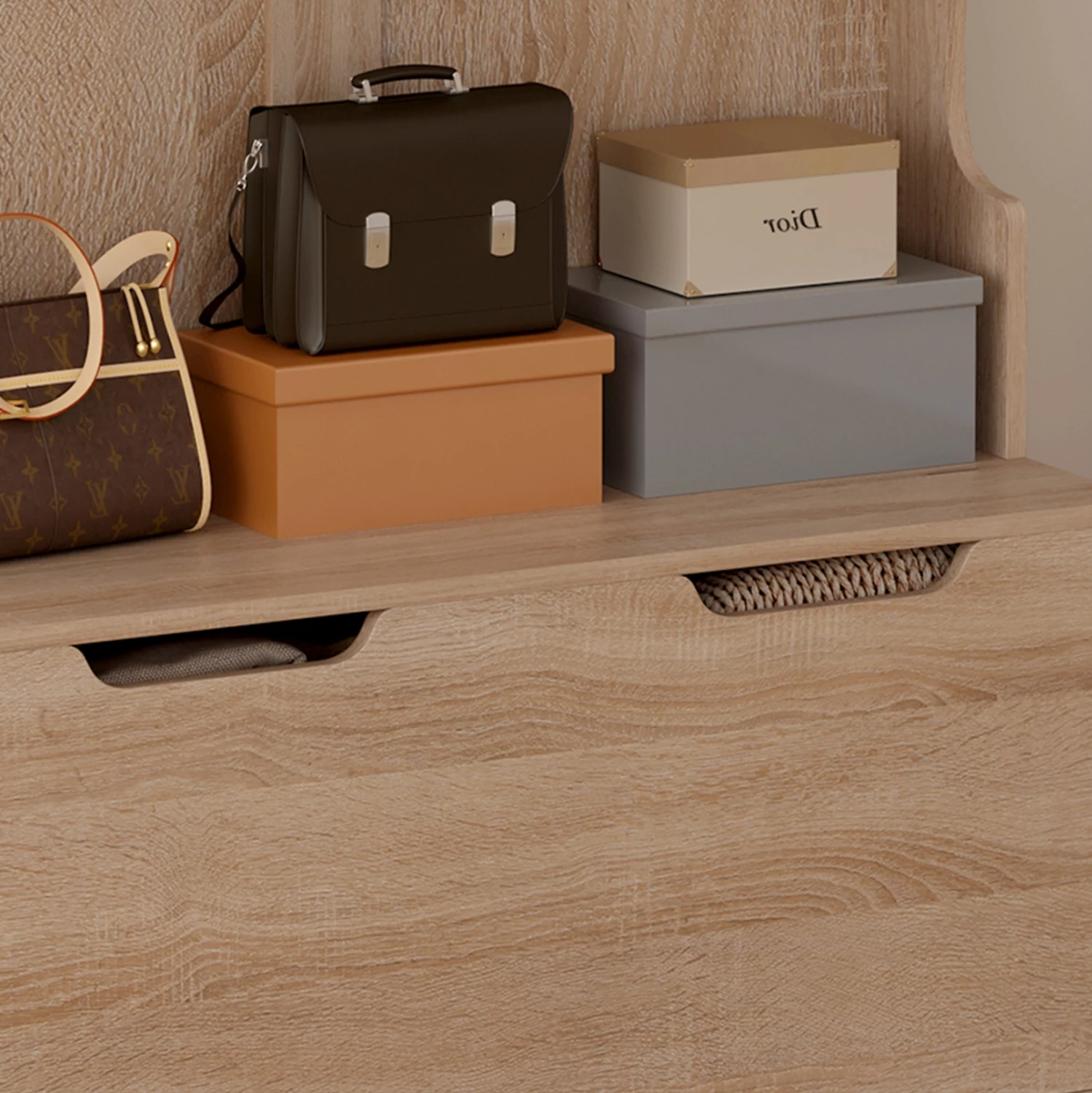 Pohištvo za predsobo KAYLOR FH2475.01 s kljukami in prostorom za shranjevanje-MDF v sonama 93x34x180Hcm