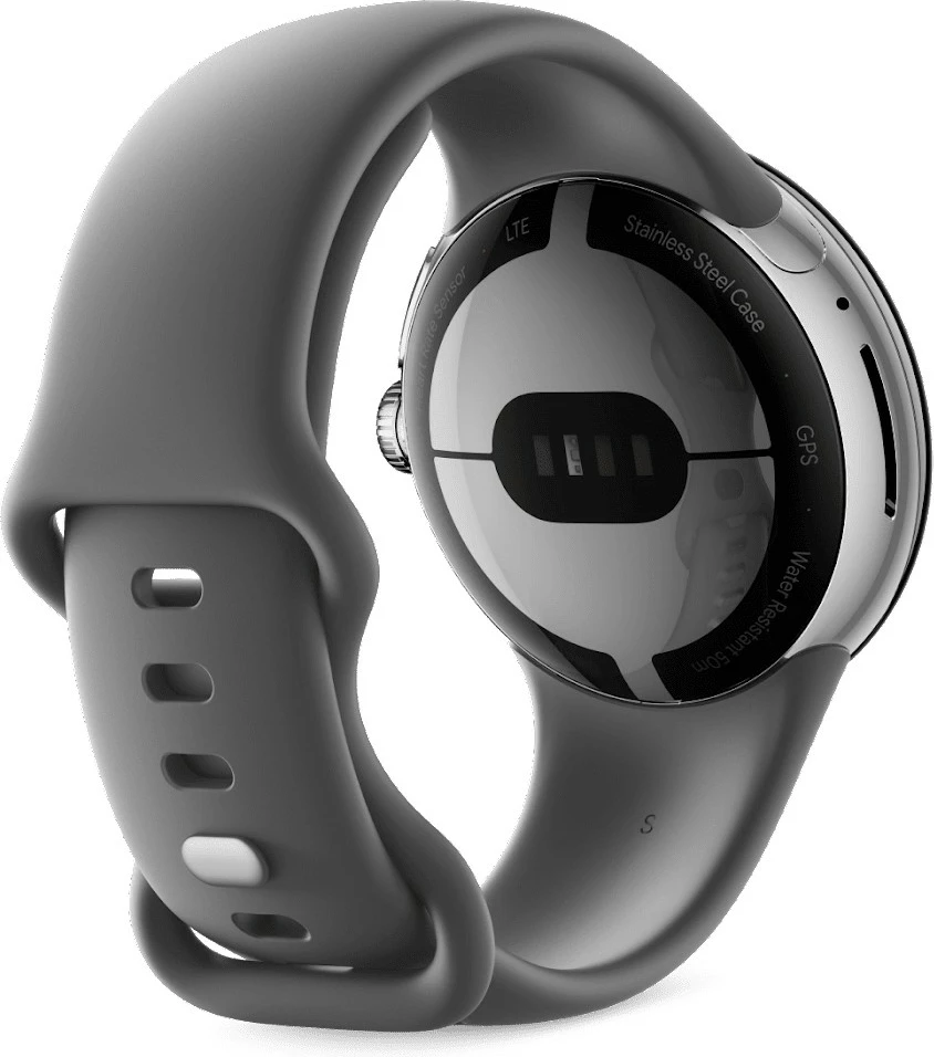 Pametna ura Google Pixel Watch, 32 GB, AMOLED, Wi‑Fi, GPS, Polished Silver/Charcoal