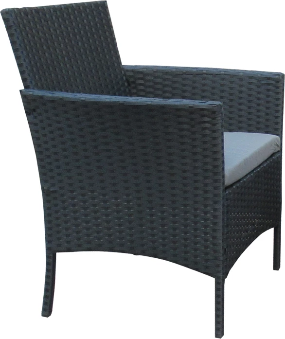 Vrtni lounge set Calmness, 4-delni rattan črn, blago sivo