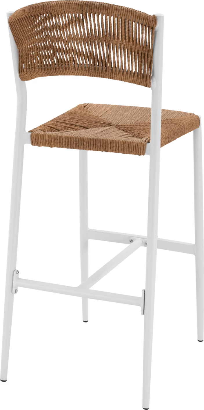 Aluminijasti barski stol v beli barvi s PE vrvjo bež FH5789.01 45,5x56x111 cm