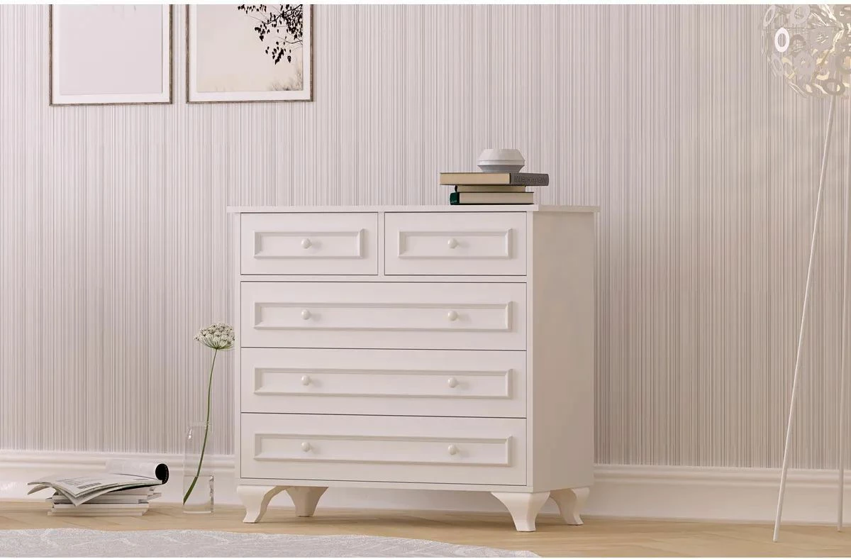 Komoda v mat beli barvi Skye Decor, RB-186-06