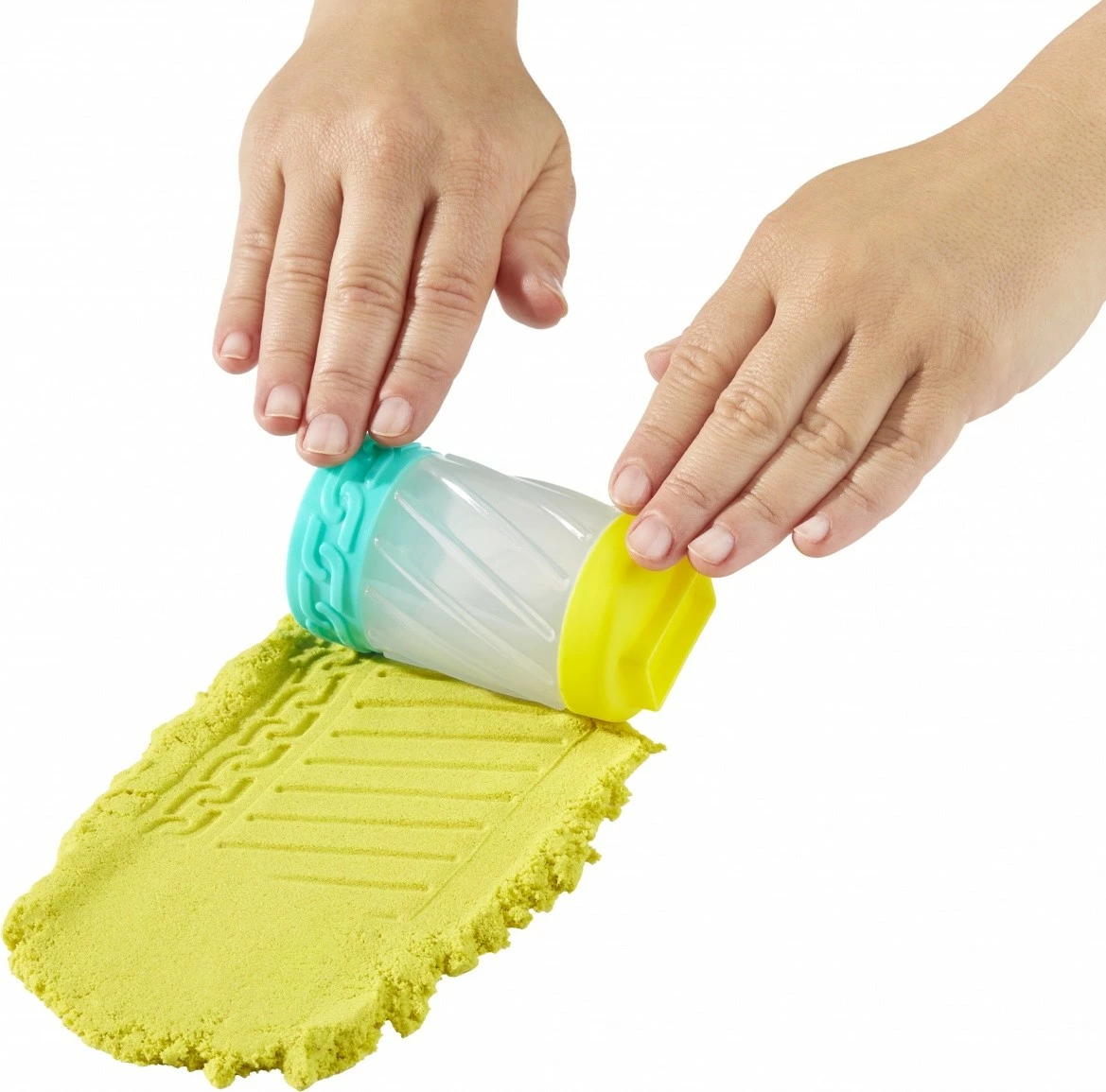 Set modelirne gline in kinetičnega peska Wonder Factory Never Dry, rdeča in rumena