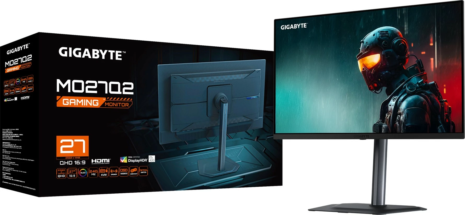 Gaming monitor Gigabyte MO27Q2, 27-palčni, OLED, QHD, 240 Hz