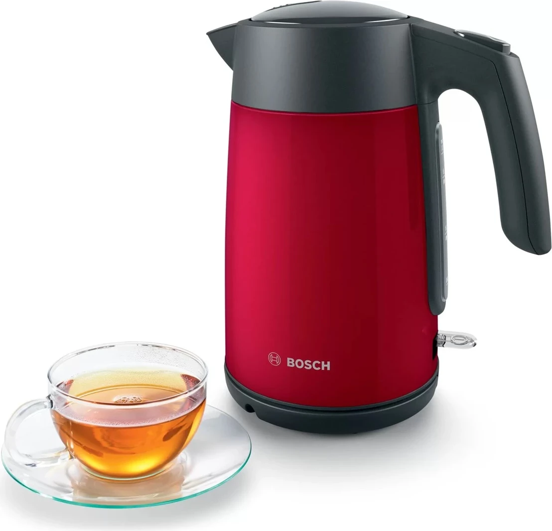 Električni kuhalnik vode Bosch TWK7L464, 1,7 L, 2400 W, rdeč