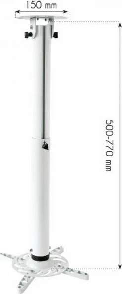 Stropni nosilec za projektor, 50–77 cm, 15 kg, bel Techly 022267