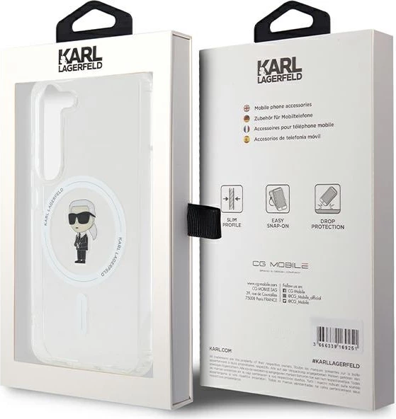 Prozoren ovitek Karl Lagerfeld IML Ikonik MagSafe za Samsung Galaxy S23