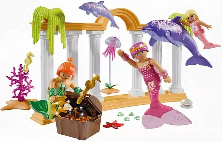 Igralni set z morskimi deklicami in delfini, Playmobil Princess Magic 71861, 49 kosov