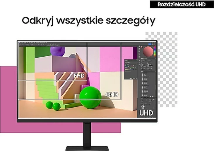 Profesionalni monitor 37" UHD 4K, VA, 60 Hz, HDMI/DP, črn Samsung ViewFinity S7 LS37D700EAUXEN