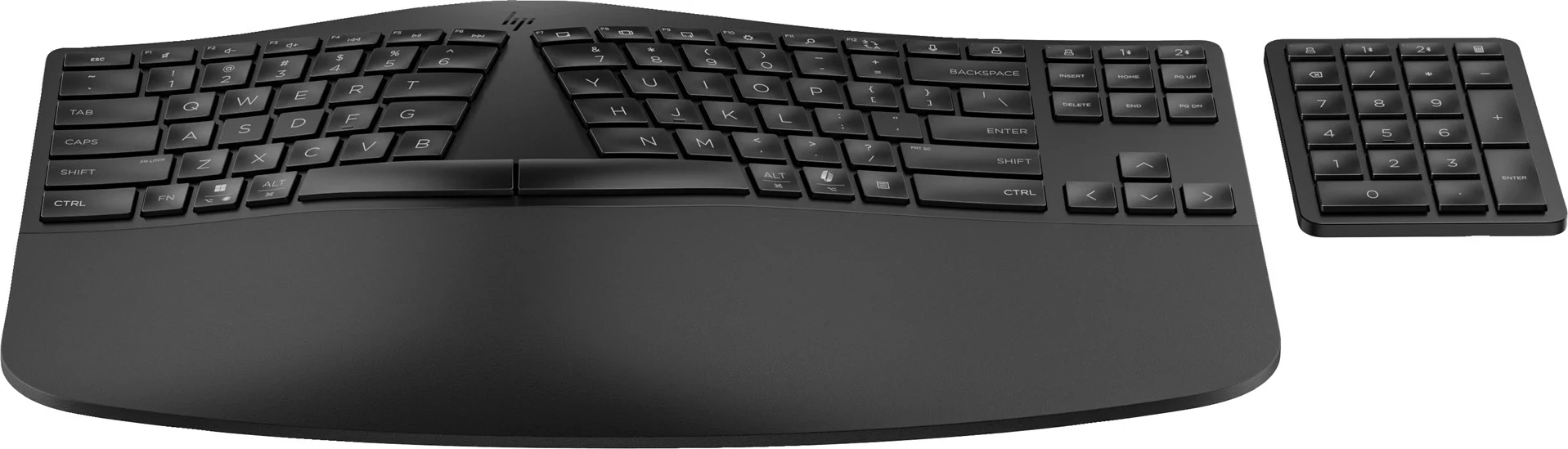 Brezžična ergonomska tipkovnica HP 960, membranska, QWERTY, črna