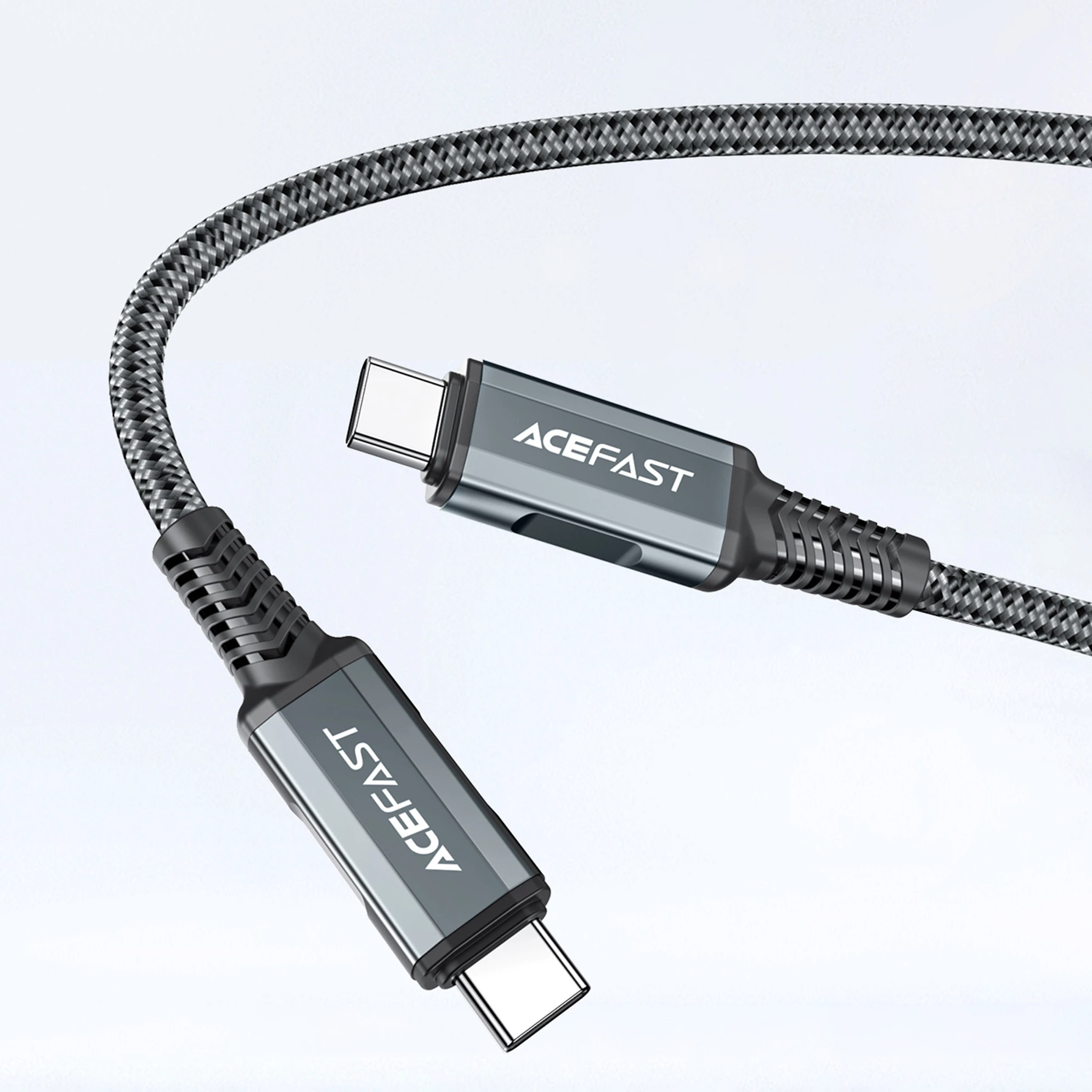 Hiter polnilec 2-v-1 Acefast A17, 65W, GaN, USB-C/USB-A, HDMI 4K, s kablom, črn