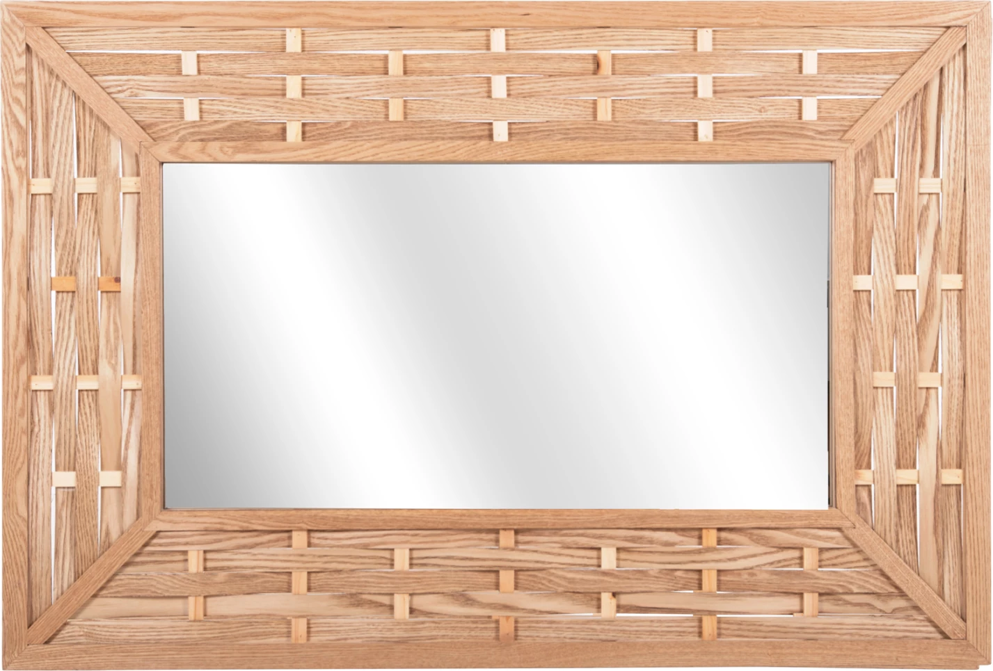 Stensko ogledalo pravokotno FH4225 bambus v barvi hrasta 120x2,5x80 cm