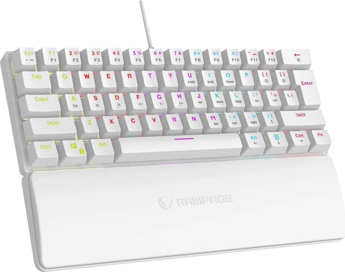 Mehanska tipkovnica Rampage PLOWER K60, RMP Blue, bela