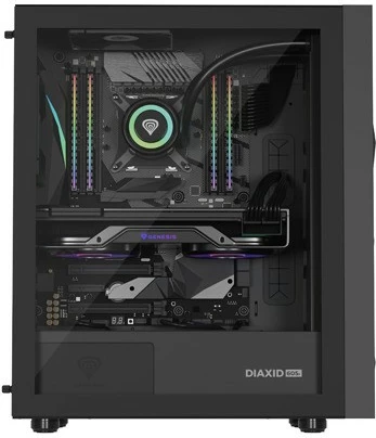 Računalniško ohišje Midi Tower Genesis Diaxid 605F, ATX, USB-C, črn