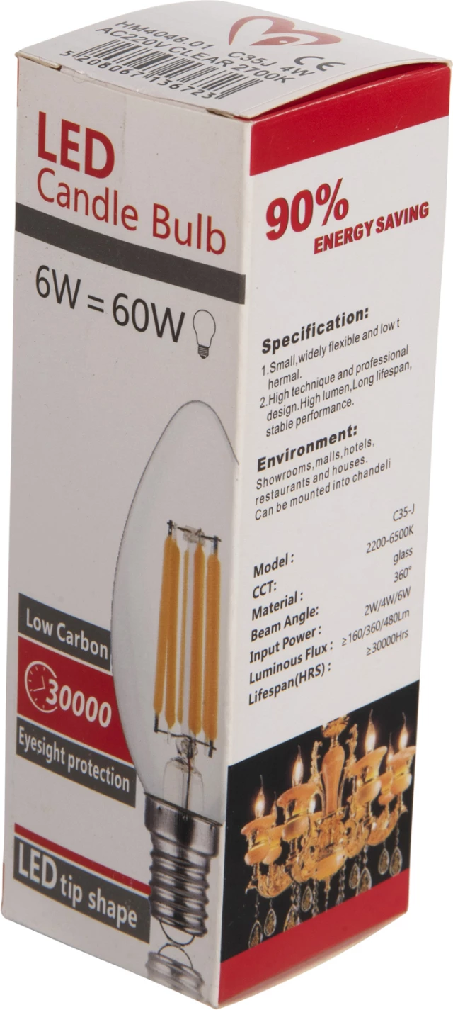 LED žarnica FH4048.01 z nitko 4W E14 3000K prozorna zatemnljiva