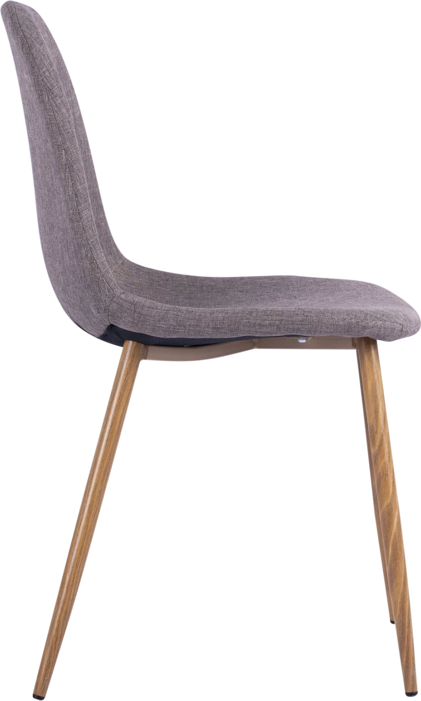 Jedilni stol Leonardo FH00100.03 z kovinskimi nogami in rjavo tkanino 44x55x85Υ cm, set 4 kosov