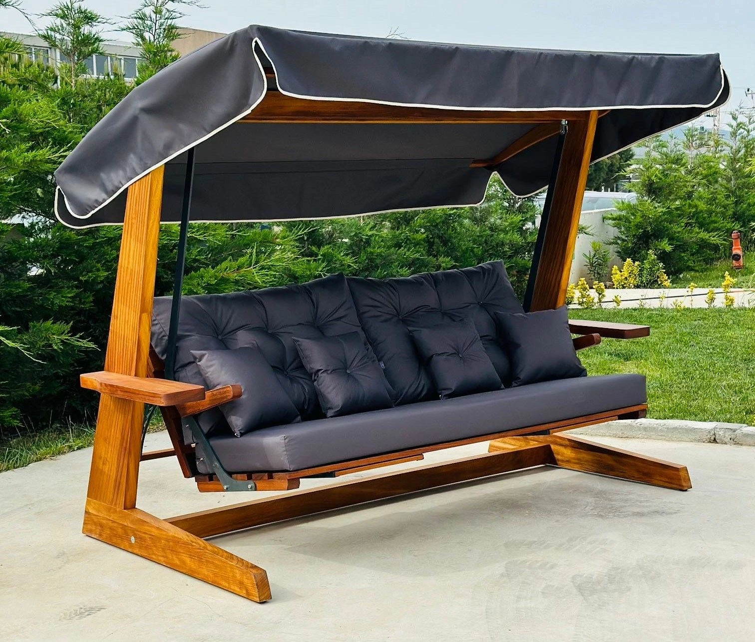 Trosede nihalna vrtna stol, antracit, Skye Decor Luna Deluxe 2600