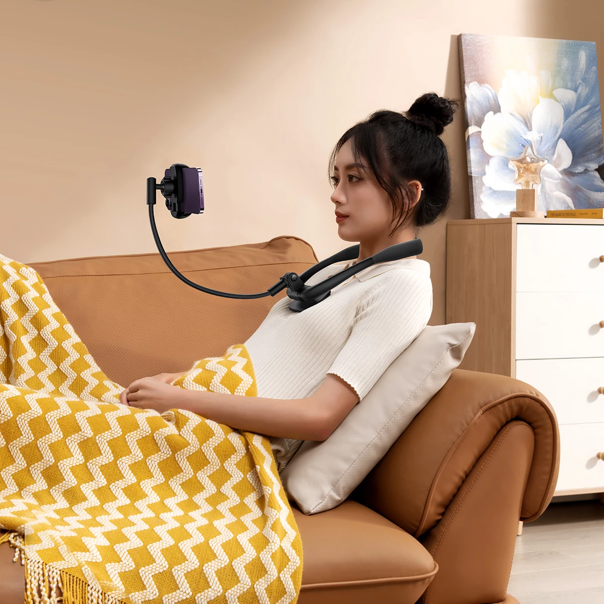 Univerzalno vratno držalo za pametni telefon Baseus ComfortJoy Series, LUGB000001, črno