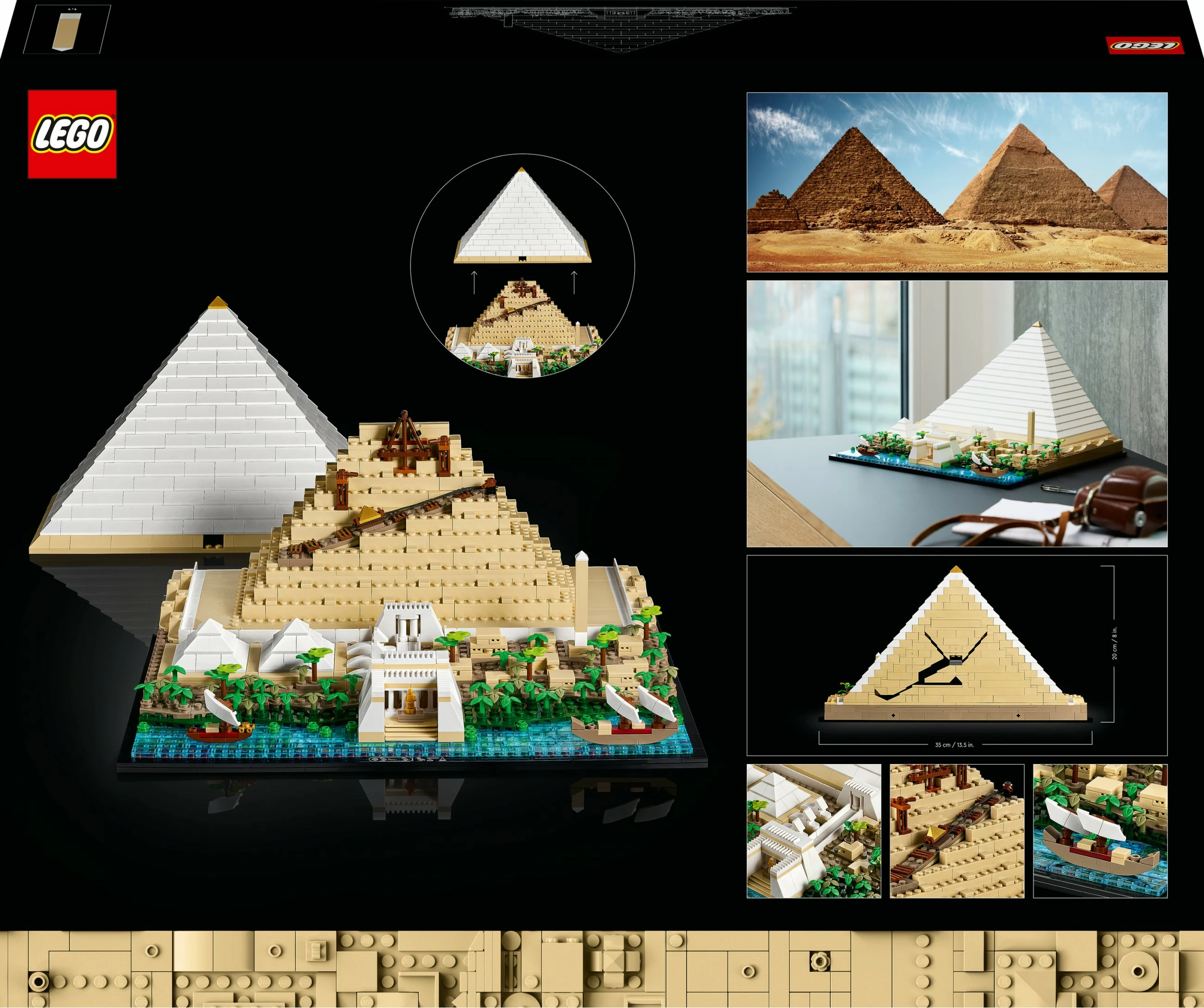 Model Piramide v Gizi, LEGO Architecture Great Pyramid of Giza, 1.476 kosov, večbarven