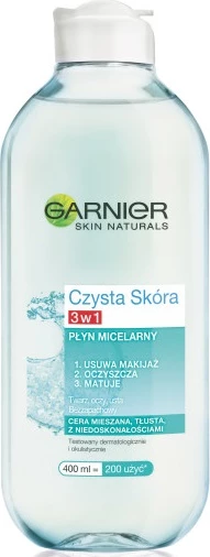Micelarna voda 3v1 Garnier Czysta Skóra, 400 ml