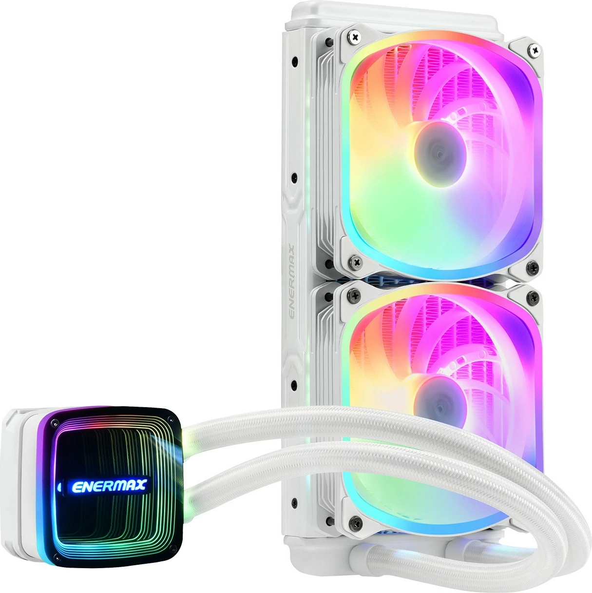 Vodeno hlajenje 240 mm, RGB, belo Enermax Aquafusion ADV ELC-AQFA240-SQA-W