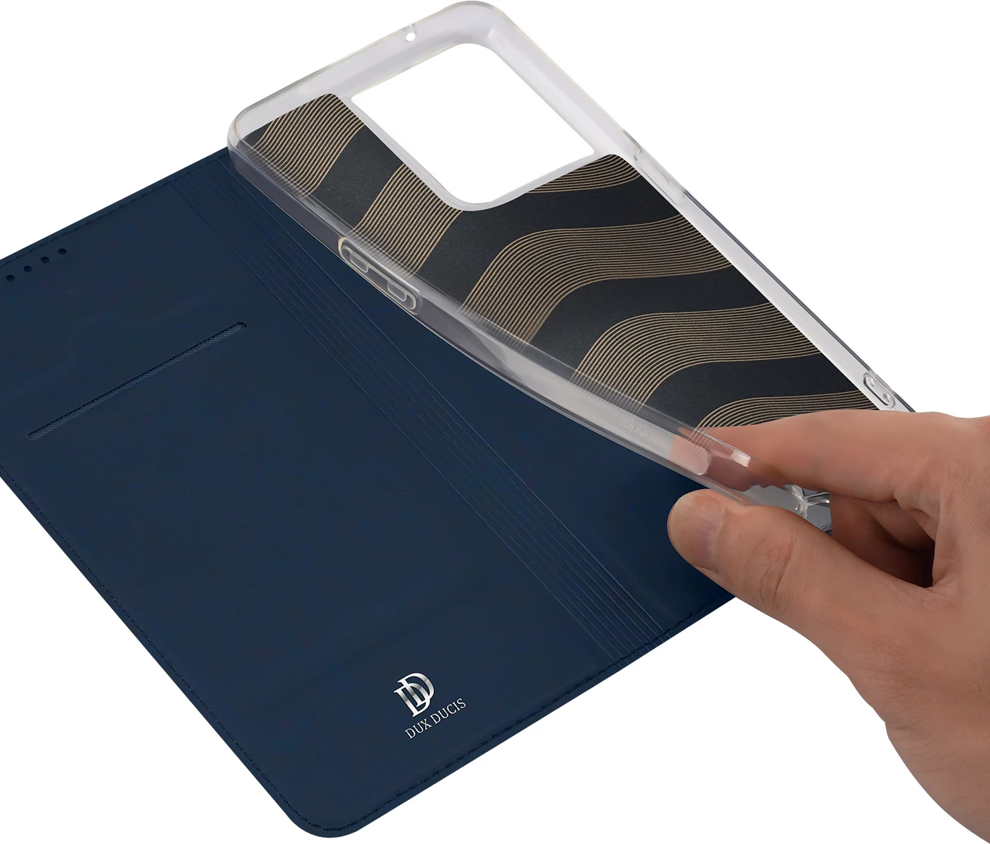 Ovitek za pametni telefon Dux Ducis Skin Pro za Oppo Reno 8, s preklopnim pokrovom, z žepom za kartico, s funkcijo stojala, moder