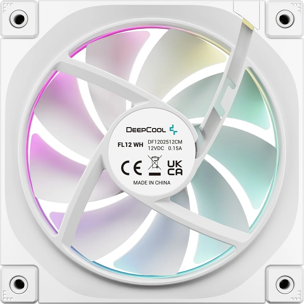 Ventilator za računalniško ohišje DeepCool FL12 WH, 12 cm, bel, 1 kos