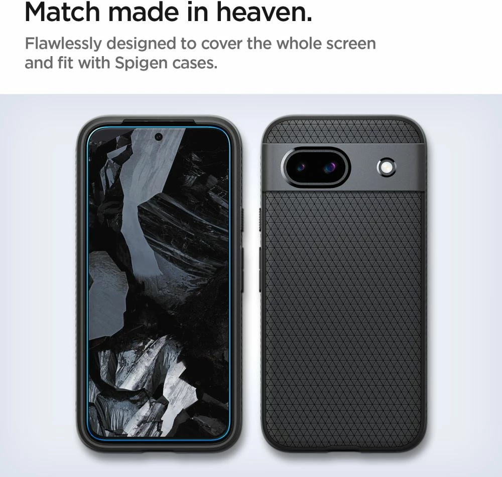 Kaljeno zaščitno steklo za zaslon, Spigen Glas.tR AlignMaster za Google Pixel 8A, 2 kosa